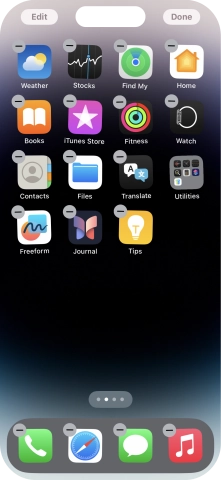 Press the home screen page icon.
