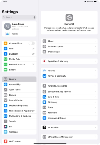 Press Mobile Data.