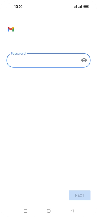 Press the field below 'Password' and key in the password for your email account.