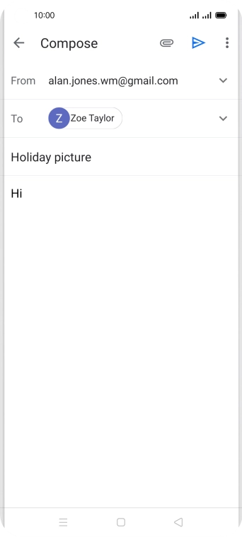 Press the attachment icon. Press the attachment icon.