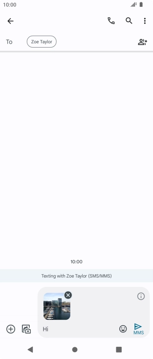 Press the send icon when you've finished your picture message.