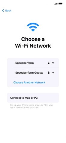 Press the required WiFi network.