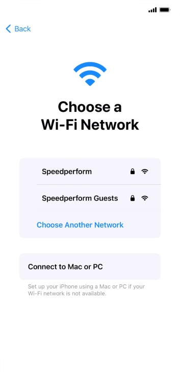 Press the required WiFi network.