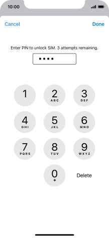 Key in your SIM PIN and press Done. The default SIM PIN is 0000.
