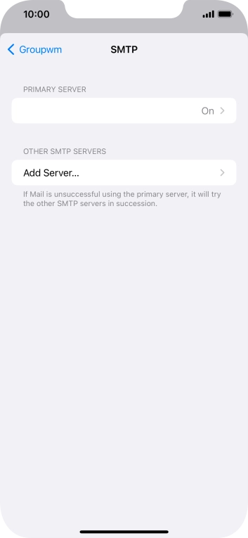 Press the field below 'PRIMARY SERVER'.