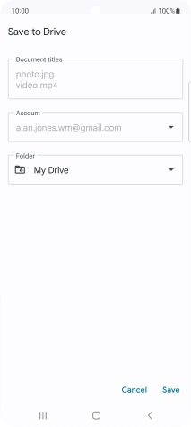 Press the field below 'Folder' and go to the required folder.
