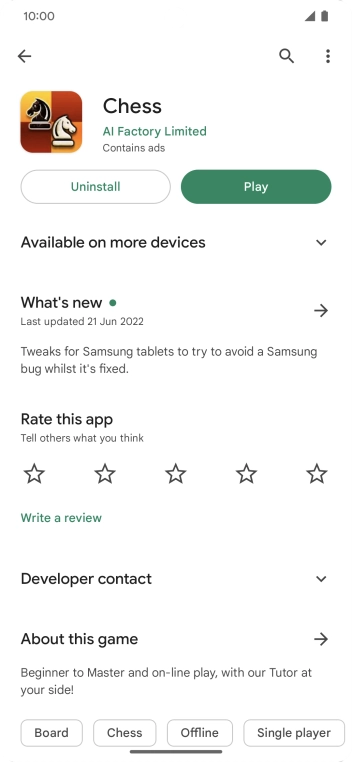 Press Uninstall.