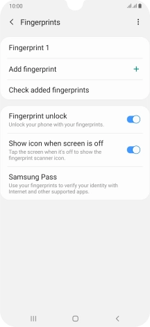 Press the required settings.
