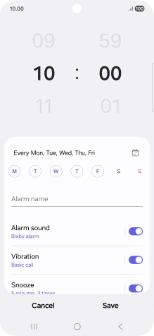 Press the indicator next to 'Alarm sound' to turn on the alarm tone.