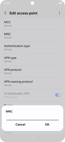 Key in 10 and press OK.