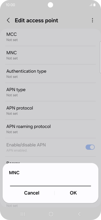 Key in 10 and press OK.
