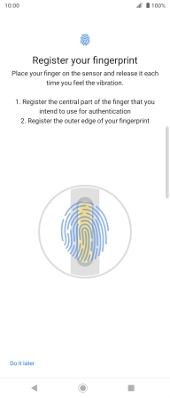 Follow the instructions on the screen to create the phone lock code using your fingerprint.