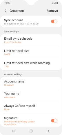 Press the indicator next to 'Sync account' to turn on the function.