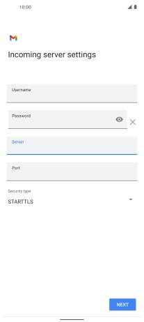 Press the field below 'Port' and key in 143.