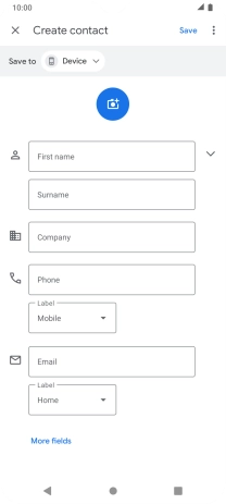 Press First name and key in the first name.