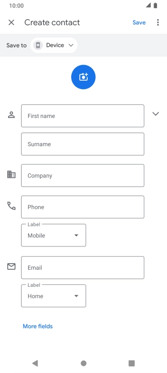Press First name and key in the first name.
