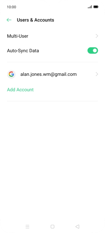 Press the required account.