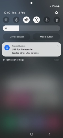Press Tap for other USB options..