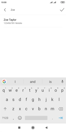 Press the required contact.