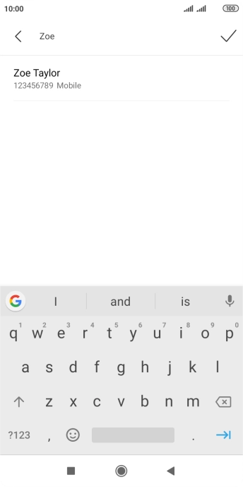Press the required contact.