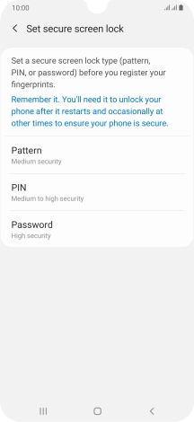 Press the required phone lock code and follow the instructions on the screen to create an additional phone lock code.