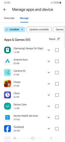 Press the required app.