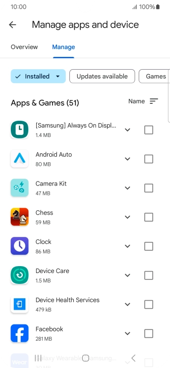 Press the required app.