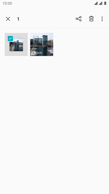 Press the required pictures or video clips to add them.