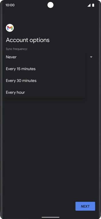 Press the required setting.