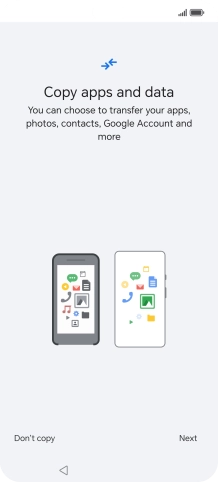 You can transfer the contents of another phone to your phone when it's activated for the first time and after a factory reset. When this screen is displayed, your phone is ready to transfer content from another phone.