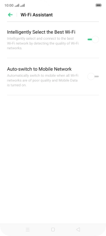 Press the indicator next to 'Auto-switch to Mobile Network' to turn the function on or off.