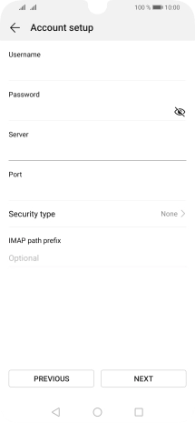 Press the field below 'Port' and key in 143.
