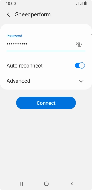Key in the password for the WiFi network and press Connect.