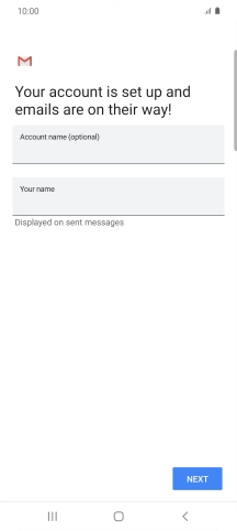 Press the field below 'Account name (optional)' and key in the required name.
