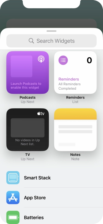 Press the required widget.