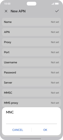 Key in 10 and press OK.