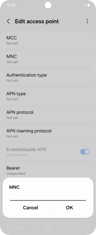 Key in 10 and press OK.