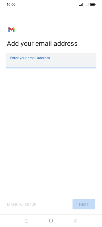 Press the field below 'Enter your email address' and key in your email address.