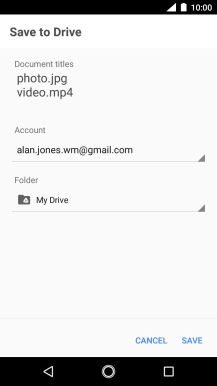 Press the field below 'Folder' and go to the required folder.
