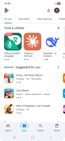 Press the profile icon.