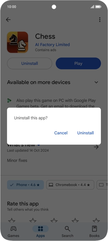 Press Uninstall.