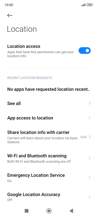Press App access to location.