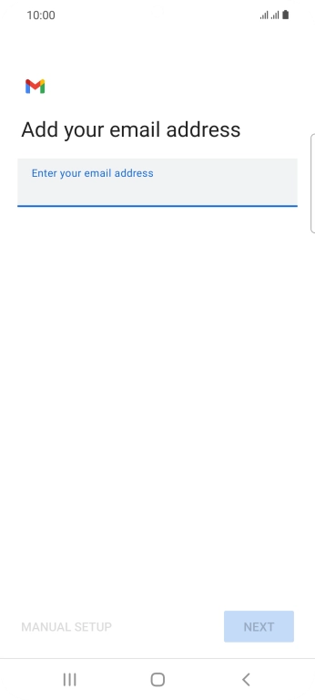 Press the field below 'Enter your email address' and key in your email address.