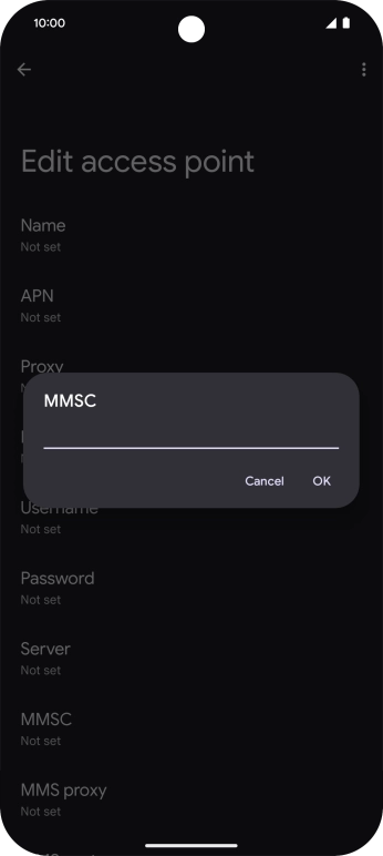 Key in http://mmsc.mms.o2.co.uk:8002 and press OK.