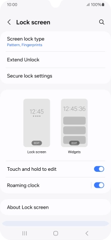 Press Screen lock type and key in the additional phone lock code you created earlier.