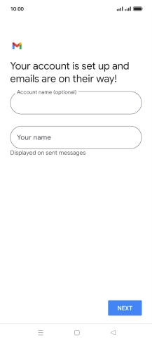 Press the field below 'Account name (optional)' and key in the required name.