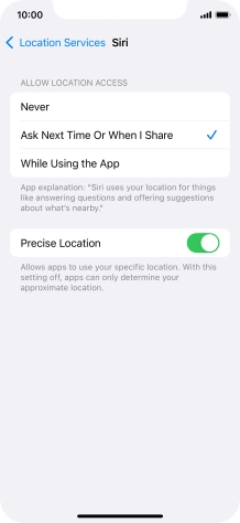 Press the required setting to turn the function on or off.
