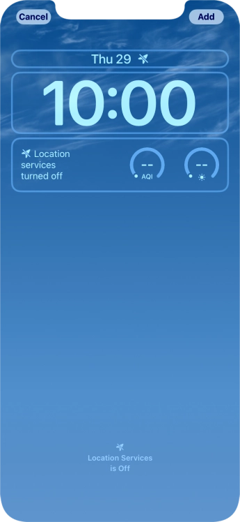 To customise the way the lock screen date is displayed, press the date widget and follow the instructions on the screen to select the required widget display mode.