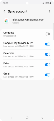 Press the indicator next to 'Contacts' to turn on the function.