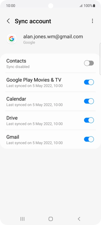 Press the indicator next to 'Contacts' to turn on the function.